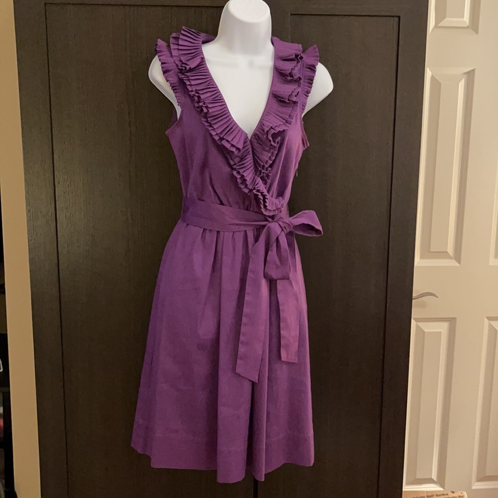 REDUCED Max and Cleo Ruffle Collar Dress Purple